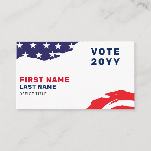 US Flag Patriotic Election Campaign Business Card