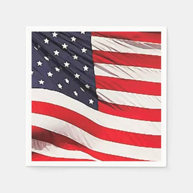 US Flag Patriotic Napkins (Front)