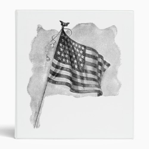 US Flag Patriotic Vintage Art 3 Ring Binder