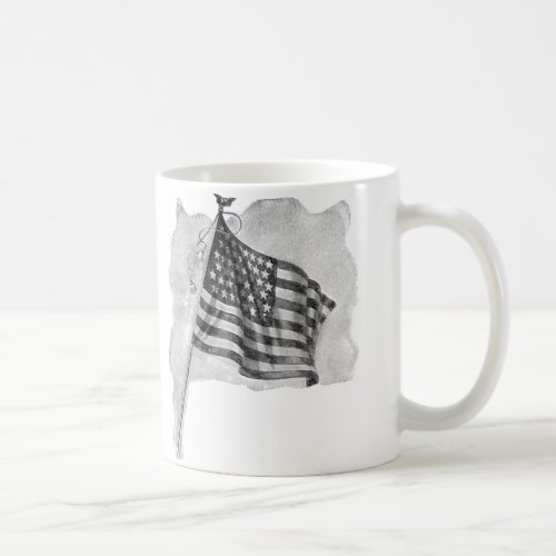 US Flag Patriotic Vintage Art Coffee Mug