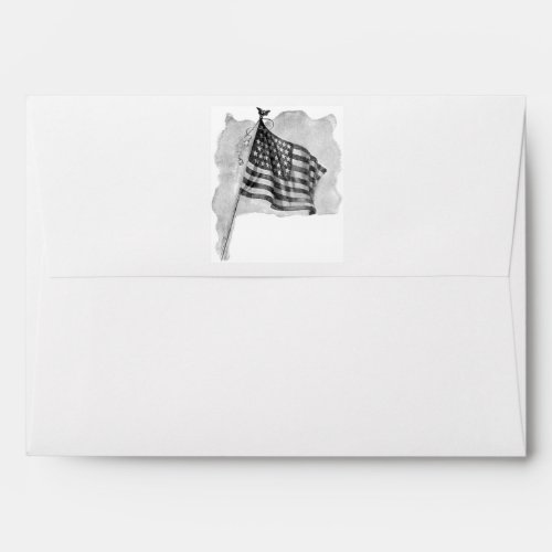 US Flag Patriotic Vintage Art Envelope