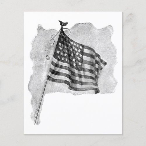 US Flag Patriotic Vintage Art Flyer