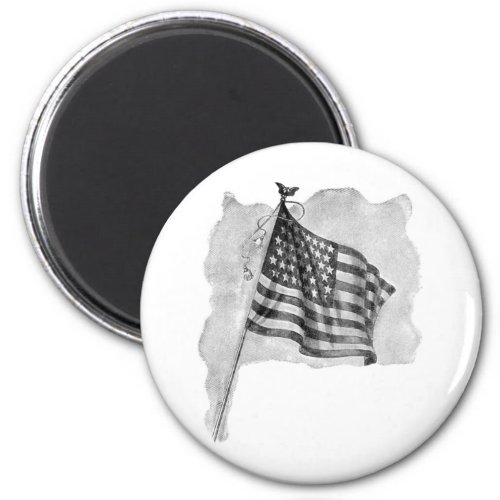 US Flag Patriotic Vintage Art Magnet