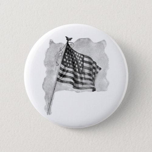US Flag Patriotic Vintage Art Pinback Button