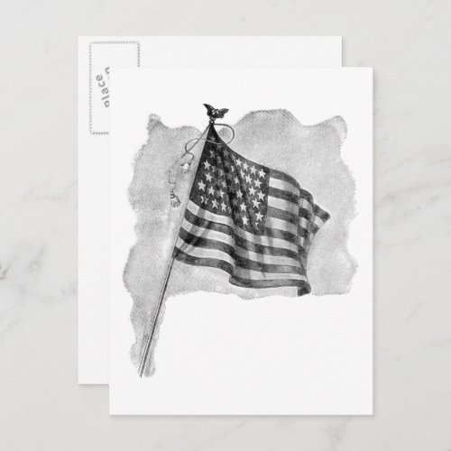 US Flag Patriotic Vintage Art Postcard