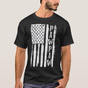 US Flag Pawpaw Vintage Fathers Day Patriot Grandpa T-Shirt