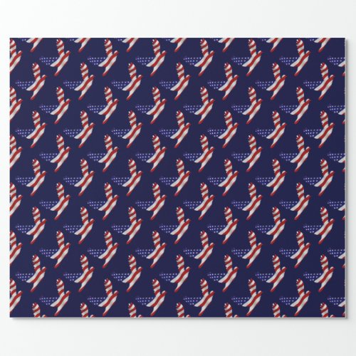 US Flag Peace Dove Wrapping Paper