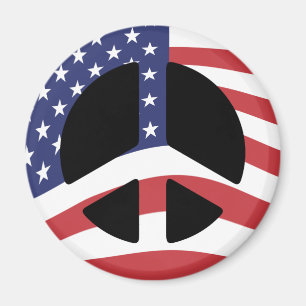 US Flag Peace Sign Magnet