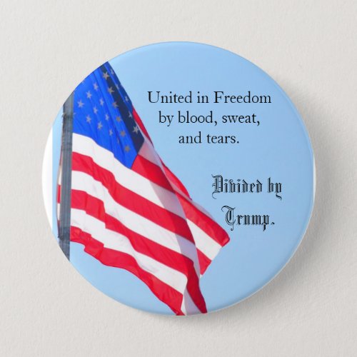 US Flag Photo Button_Freedom united Trump divided Button