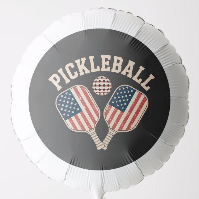 US Flag Pickleball Player Balloon (Front)