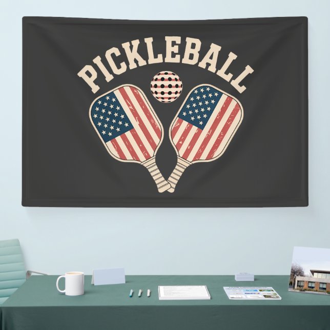 US Flag Pickleball Player Banner (Tradeshow)