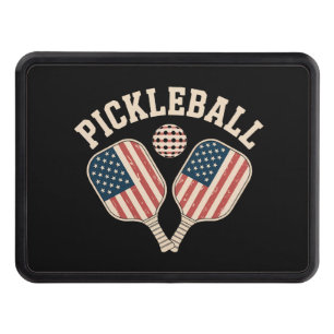 US Flag Pickleball Player Hitch Cover