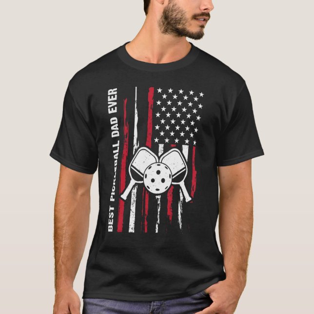 US Flag Pickleball Player Paddleball Lover_1 T-Shirt (Front)