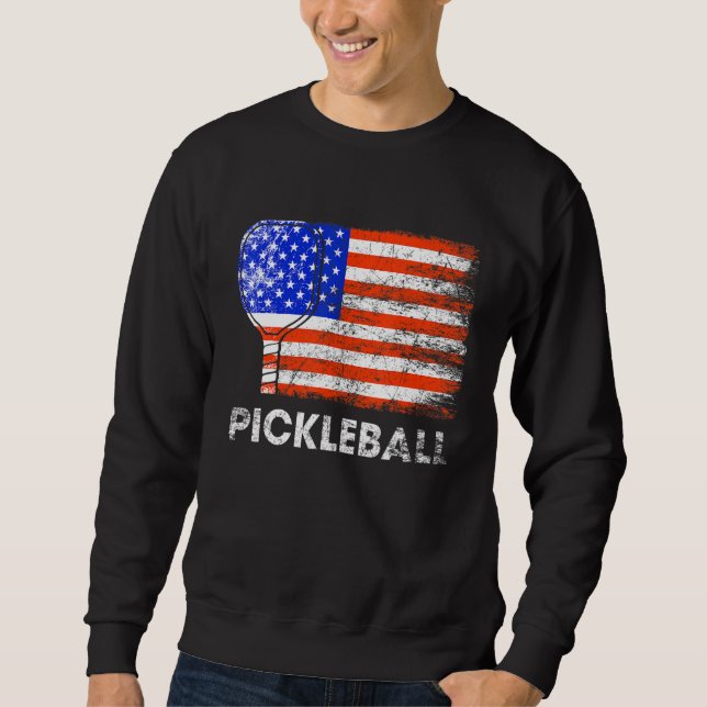 US Flag Pickleball Player Paddleball Lover_2 Sweatshirt (Front)