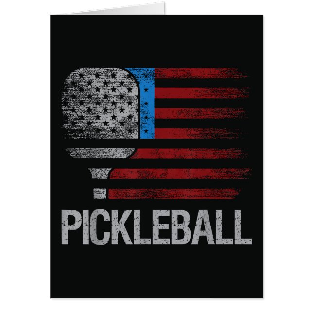 US Flag Pickleball Player Paddleball Lover Card (Front)