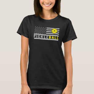Us Flag Pickleball Player Pickle Ball T-Shirt