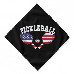 US Flag Pickleball Player Vintage Pickle Ball Love Bandana