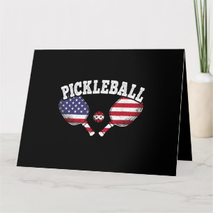 US Flag Pickleball Player Vintage Pickle Ball Love Card