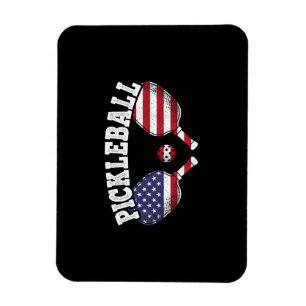 US Flag Pickleball Player Vintage Pickle Ball Love Magnet