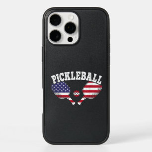 US Flag Pickleball Player Vintage Pickle Ball Love iPhone 16 Pro Max Case
