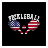 US Flag Pickleball Player Vintage Pickle Ball Love