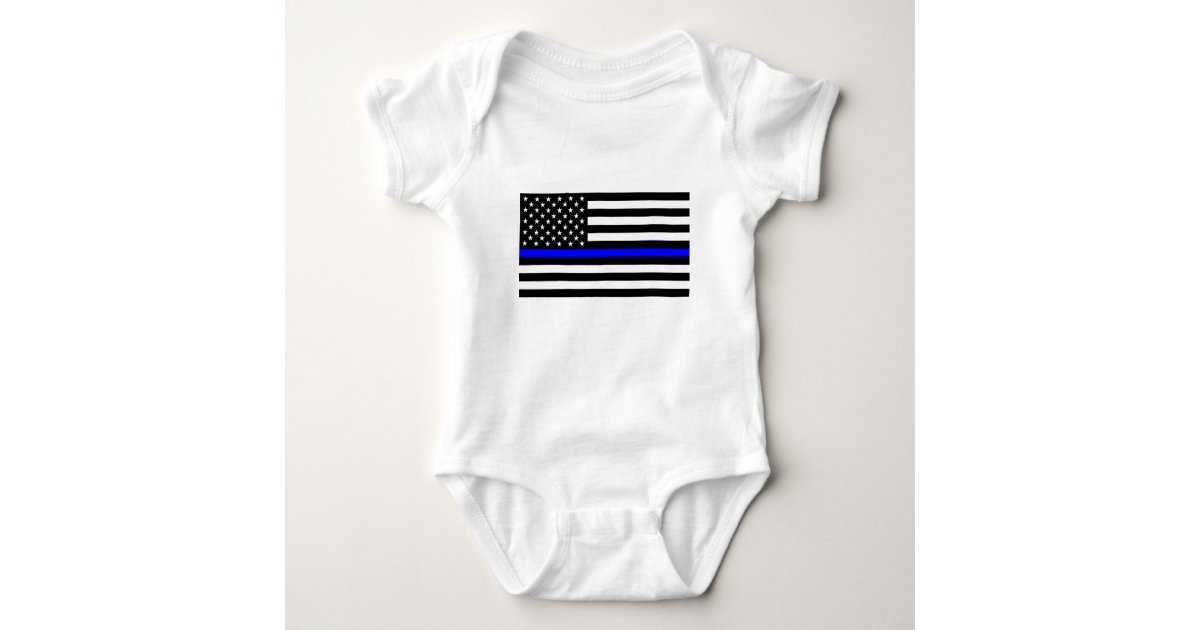 Us Flag Police Thin Blue Line Baby Bodysuit Zazzle Com
