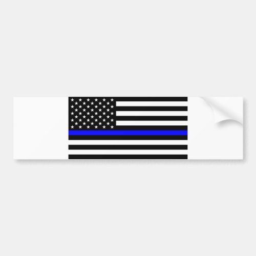 _ US Flag Police Thin Blue Line Bumper Sticker