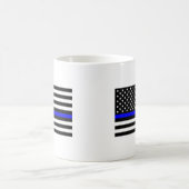 - US Flag Police Thin Blue Line Coffee Mug (Center)