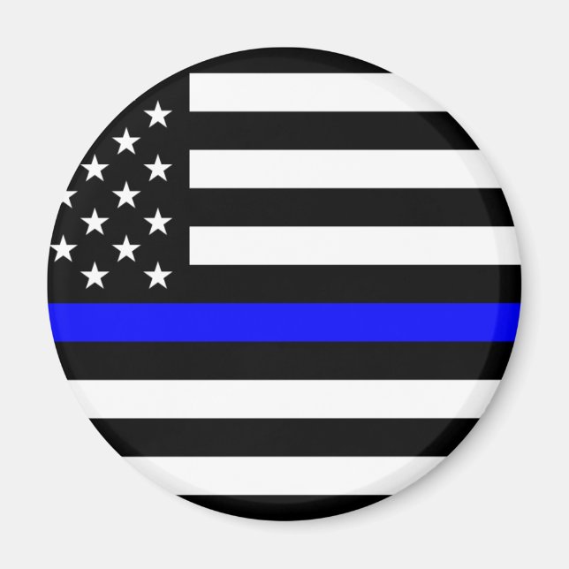 - US Flag Police Thin Blue Line Magnet (Front)