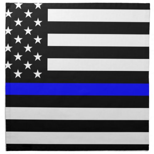 _ US Flag Police Thin Blue Line Napkin