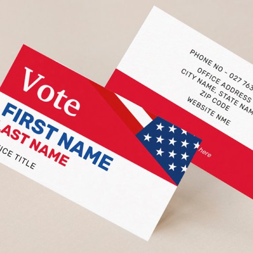 US Flag Political Campaign Elegant Business Card