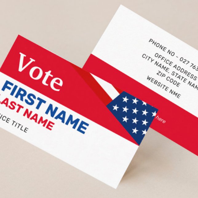 US Flag Political Campaign Elegant Business Card (Creator Uploaded)