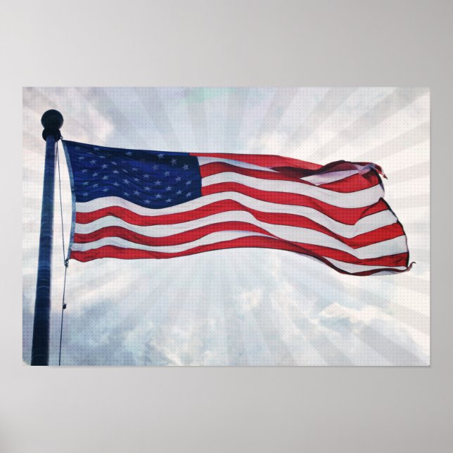 US Flag Pop Art American Patriotic Print (Front)