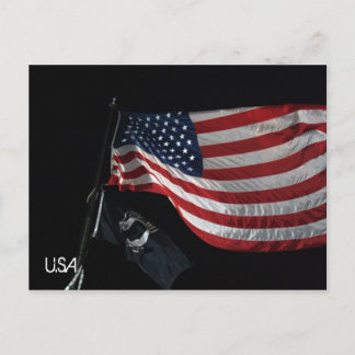 US Flag Postcard (With Writing)
