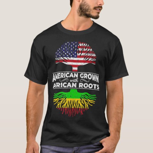 US Flag Pride African American Heritage Black Hist T_Shirt