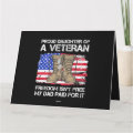 Us Flag Proud Daughter Of A Veteran US Military Ve Card | Zazzle