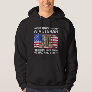 Us Flag Proud Daughter Of A Veteran US Military Ve Hoodie