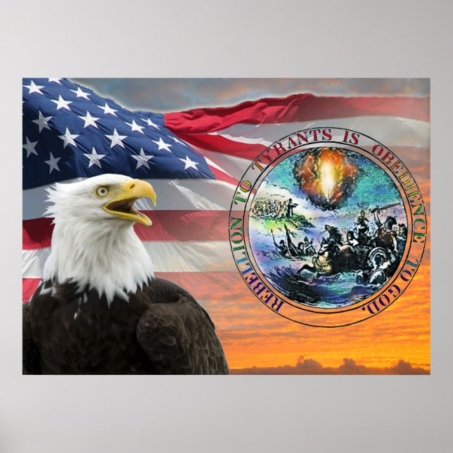 US Flag Rebellion to Tyrants Posters (Front)