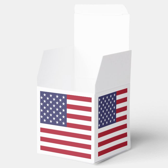 US flag red white and blue American patriotic Favor Boxes (Opened)