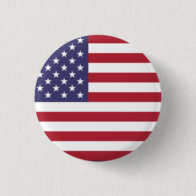 US flag red white and blue Button (Front)