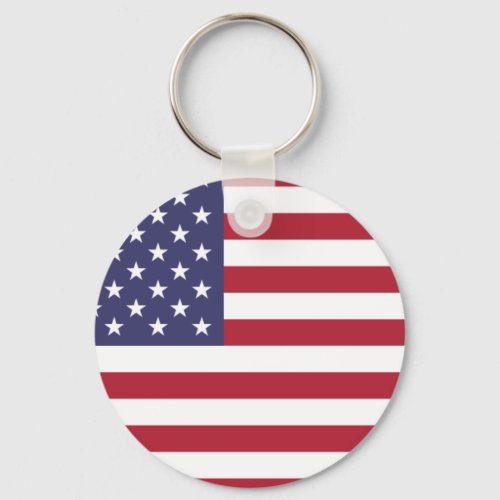 US flag red white and blue Button Keychain