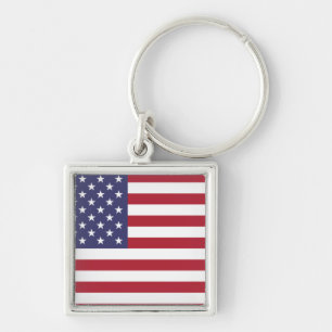 US flag red white and blue keychain