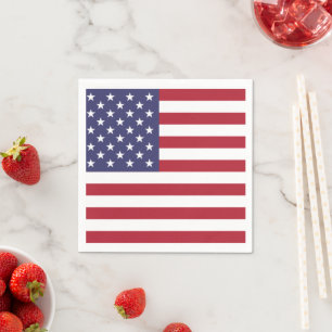 US flag red white and blue Napkins