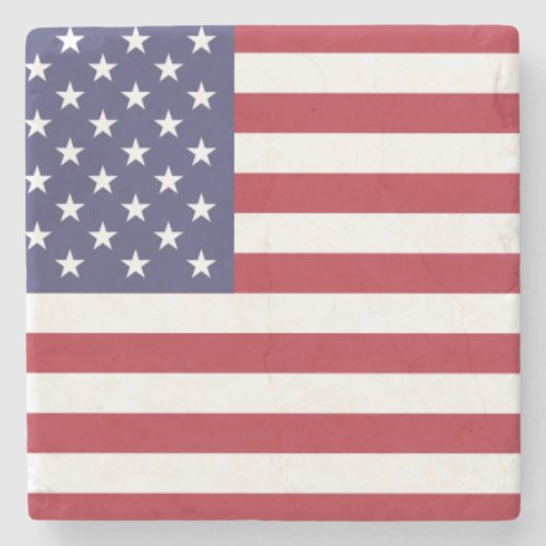US flag red white and blue Stone Coaster