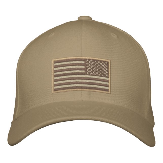 US Flag reversed desert Embroidered Baseball Hat (Front)