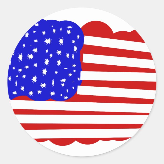 US Flag Round Sticker