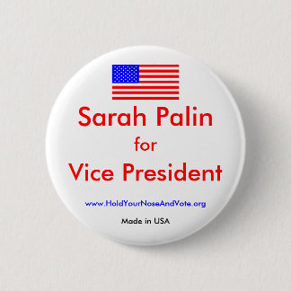 us-flag, Sarah Palin, for, Vice Pr... - Customized Pinback Button