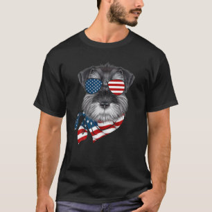 US Flag Schnauzer Patriotic 4Th Of July Dog Lover T-Shirt