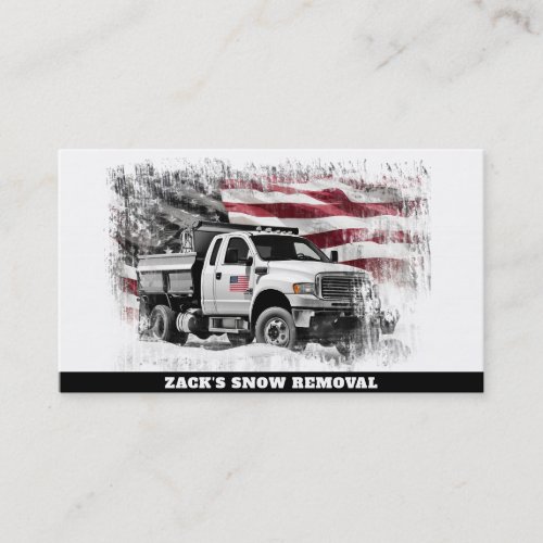  US Flag Snow Removal Truck AP74 Red White Blue Business Card