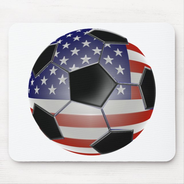 US Flag Soccer Ball Mouse Pad (Front)